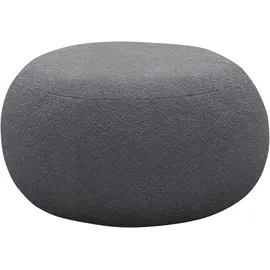 INOSIGN Polsterhocker INOSIGN "Mithras I Lieferzeit nur 2 Wochen, passend zum Sessel Mithras II", grau (dunkelgrau), B:65cm H:35cm T:65cm, 93% Polyester, 6% Acryl, Hocker, Polsterhocker, Bouclé oder Fellimitat, Durchmesser 65 oder 85 cm