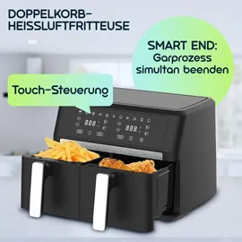casativo Dual-Zone Heissluftfritteuse 2x 4,5 l schwarz