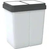 vidaXL Duo Mülleimer 25 l Weiß