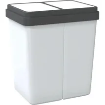 vidaXL Duo Mülleimer 25 l Weiß