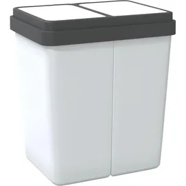 vidaXL Duo Mülleimer 25 l Weiß