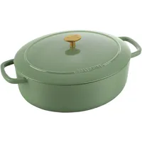 BALLARINI Bellamonte Cocotte, Gusseisen, emailliert, oval, Induktion, grün