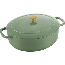 BALLARINI Bellamonte Cocotte, Gusseisen, emailliert, oval, Induktion, grün