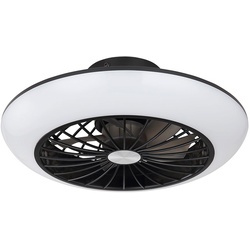Deckenventilator mit Beleuchtung leise Deckenleuchte mit Ventilator Deckenlampe Schlafzimmer, Memoryfunktion kühlend, 18 Watt LED 1100lm 3000K, DxH 30x12 cm