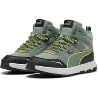 Puma Evolve Trail JR Sneaker, Green Moon-Lemon Sherbert Black,