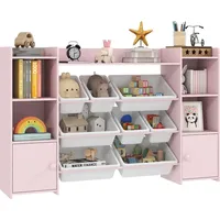 aiyaplay Kinderregal mit 8 Boxen 140 x 30 x 90 cm MDF rosa