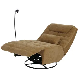 Mendler Relaxsessel HWC-P92 Chenille 82 x 96 x 0 cm Gelb mit Liegeposition