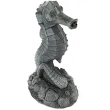 Esotec Wasserspeier-Figur Seepferdchen Ida, Einzelfigur mit Schlauch, Altkupfer-Design, Brunnenfigur, Wasserspiel für Wannen Miniteich oder Gartenteich, Quellstein, Polyresin 100771