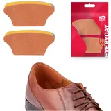 SULPO extra groß Fersenkissen - Schuheinlagen aus Echt-Leder - Fersenschutz/Fersenpolster gegen Blasen - Für Herren Schuhe (2 Paare, Cognac)