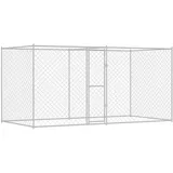 vidaXL Hundekäfig 400 x 200 x 200 cm Silber
