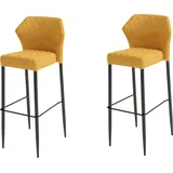 Essentials Barhocker "Louis", gelb, B:50cm H:105cm T:47cm, Obermaterial: 60% Polyurethan, 40% Polyester, Hocker