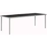 vidaXL Gartentisch Schwarz 220x90x74,5 cm Stahl