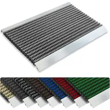 casa pura Floordirekt Fussmatte, Profi Brush mit Alu-Rahmen | Grau 60 x 90 cm