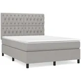 vidaXL Boxspringbett mit Matratze Hellgrau 140x200 cm Stoff1396686