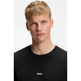 Boss Herren, T-Shirt Unique T-Shirt, Rundhals, Baumwoll Stretch, Logo schwarz XL