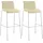 CLP Barhocker 2er Set mit Lehnen stapelbar Metall 150 kg belastbar  Creme/Chrom