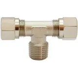 Riegler T-Einschraubverschraubung, R 1/4 a., Rohr-Außen- Ø10 mm, MS vern.