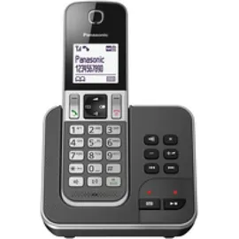 Panasonic KX-TGD320FRG, DECT-Telefon, Kabelgebundenes Mobilteil, Freisprecheinrichtung, 50 Eintragungen, Anrufer-Identifikation, Grau - Grau