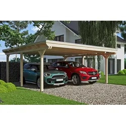 Doppelcarport SKANHOLZ "Emsland", beige (natur), H: 223cm, Carports