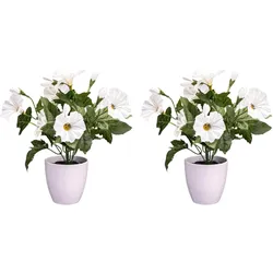 Kunstblume CREATIV GREEN "Petunie", weiß, H:28cm Ø:22cm, Polyester, Kunstpflanzen