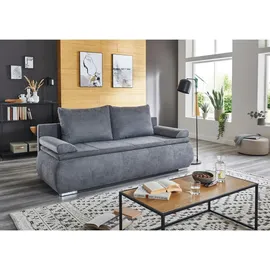 SUN GARDEN Schlafsofa Mikrofaser 2-Sitzer Grau