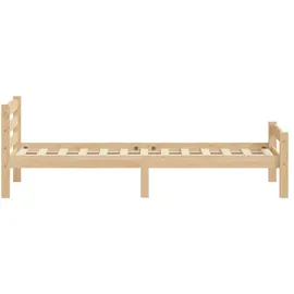 vidaXL Massivholzbett 90 x 200 cm Braun