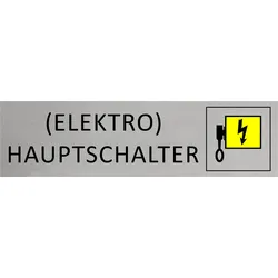 CombiCraft Aluminium Türschild Hauptschalter (elektro) 165x45mm