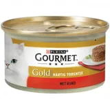 Gourmet Gold Herzhaftes Türmchen mit Rind Katzen-Nassfutter 2 Paletten (48 x 85 g)