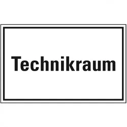 Aufkleber I Hinweisschild Technikraum, Folie, selbstklebend, 300x200mm