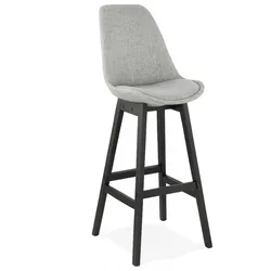 Barhocker Gepolstert Holz | Küchenhocker Dunkelgrau mit Stoffbezug | Barstuhl Skandinavisches Design | Industriell Modern | Kadima Design