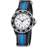 REGENT F-1204 35mm Textilgehäuse Blau Textilarmband Grau