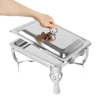 MEHOOSPVN Mahlzeit Chafing Dish, Edelstahl Warmhaltebehälter, Speisenwärmer, Wärmebehälter, Rechaud für Catering, Buffet und Party Chafing Dish Edelstahl, 6L Buffet-Set Warmhaltebehälter Speisewärmer