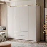 lookway Kleiderschrank Aurora 200 x 213 x 57 cm Kaschmir/Gold
