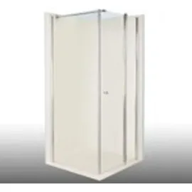 Dusbad Vital 2 Eckdusche mit Drehtür rechts 110 x 110 cm blau ESG-Glas