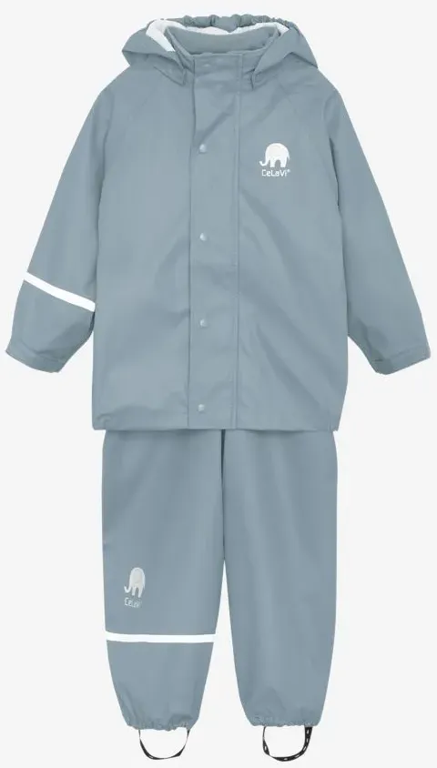 Celavi Basic Rainwear set -solid PU smoke blue (969) 70