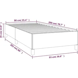 vidaXL Bettgestell 90 x 200 cm Creme