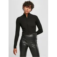 URBAN CLASSICS Cropped Rib Knit Strickjacke - Black -