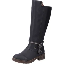 Rieker Winterstiefel RIEKER, Damen, Gr. 43, Normalschaft, schwarz, Lederimitat, modisch, Schuhe, Langschaftstiefel, Blockabsatz, TEX-Membran, seitlicher Stretch