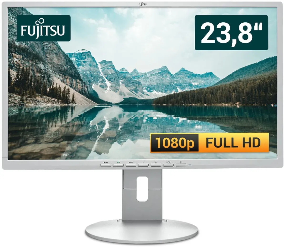 Fujitsu B24-8 T - 24 Zoll Full HD TFT Flachbildschirm Monitor - Lautsprecher - weiß / hellgrau