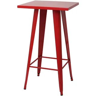 Mendler Stehtisch HWC-A73, Bistrotisch Bartisch, Metall Industriedesign 105x60x60cm ~ rot