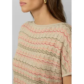 s.Oliver Stricktop mit Zick-Zack-Muster im Relaxed Fit - beige|mehrfarbig - XL