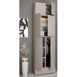 VCM Putzschrank Lona 70 x 240 x 39 cm Grau/Weiß