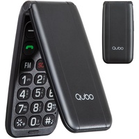 Qubo Flip GSM Seniorenhandy Klapphandy Ohne Vertrag Handy große Tasten Mobiltelefon für Senioren Display 2,4 Zoll, SOS-Funktion, Unterstützung Dual-SIM,Schnellanruf, FM-Radio,Taschenlampe, Schwarz