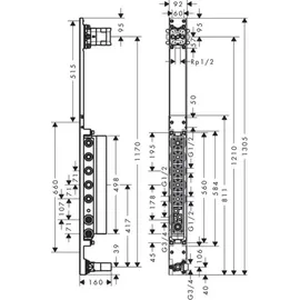 Hansgrohe AXOR ShowerComposition Grundkörper für Duschsysteme, 12676180,