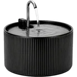 NautyPaws Katzenbrunnen Keramik, 2.2L Trinkbrunnen für Katze Keramik, Leiser Wasserspender Katzen, Automatische Haustier-Wasserspender mit Filtersystem, Schwarz