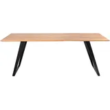 Musterring Esstisch Tavia, Bügelgestell in 3 Farben, Platte Charakter-Eiche geölt, fest montiert braun 180 cm x 76 cm x 100 cm