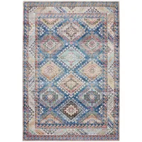 benuta Vintage-Teppich, Blau, Kunststoff, Vintage, Rechteckig, 60x120 cm Oeko-Tex® Standard 100, in verschiedenen Größen erhältlich, rutschfeste Unterfläche, waschbar, Teppiche - Böden, Teppiche, Vintage-Teppiche