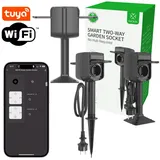 WOOX Intelligente extern WiFi Steckdose Doppelanschluss Wasserdicht Tuya App