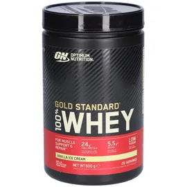 Optimum Nutrition Gold Standard 100% Whey Vanilla Ice Cream Pulver 600 g