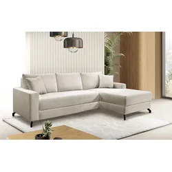 Ecksofa EXXPO - SOFA FASHION, beige, B:247cm H:85cm T:162cm, Sofas, wahlweise mit Bettfunktion, Bettkasten